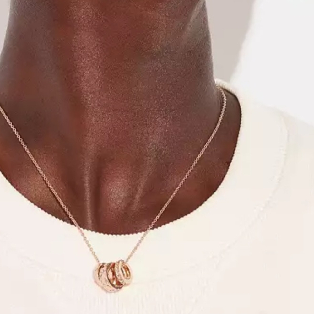 New Coach Signature Rondell Necklace Rose Gold C1902 - Picture 2 of 4